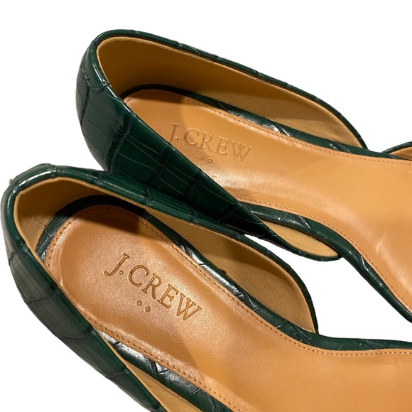 J.CREW Womens Dark Green Faux Leather Flats, Size 8 - Picture 5 of 12